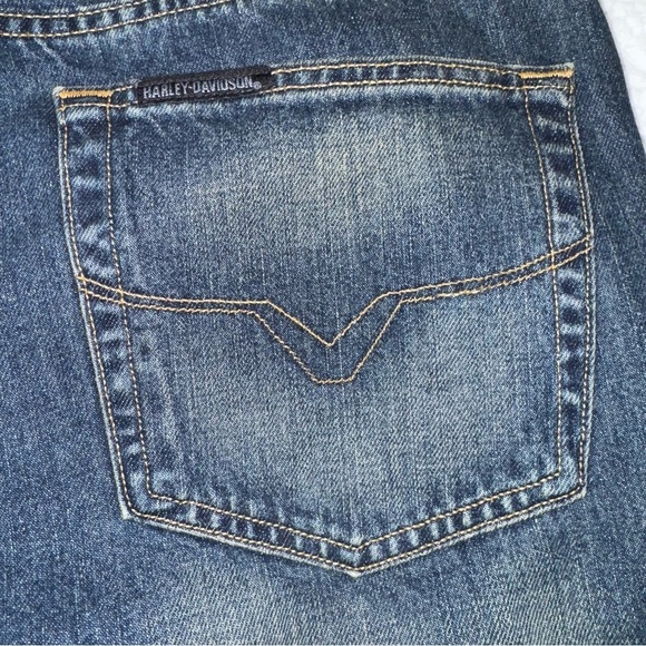NWOT Harley Davidson Men’s Denim Jeans SZ 34X34 Blue Fading Zip Up 100% Cotton - Picture 6 of 9